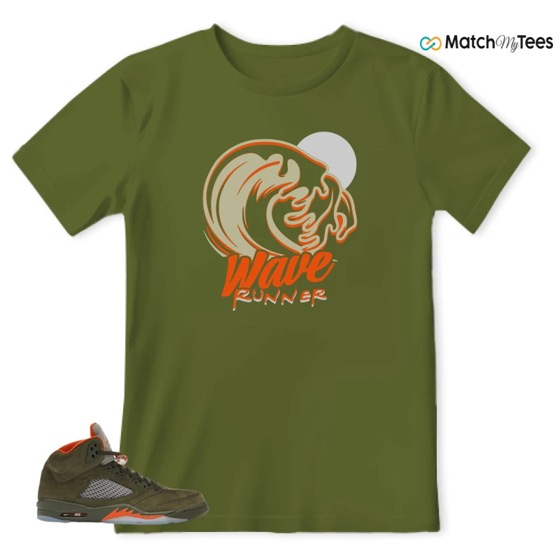 NIKE AIR JORDAN 5 OLIVE SNEAKER Matching Tees t-shirt