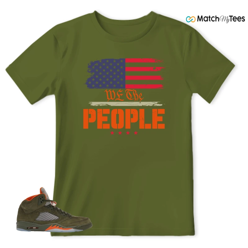 NIKE AIR JORDAN 5 OLIVE SNEAKER Matching Tees t-shirt