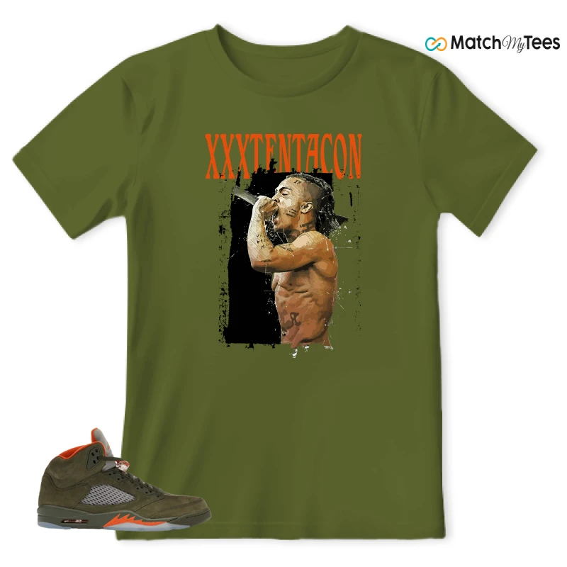 NIKE AIR JORDAN 5 OLIVE SNEAKER Matching Tees t-shirt