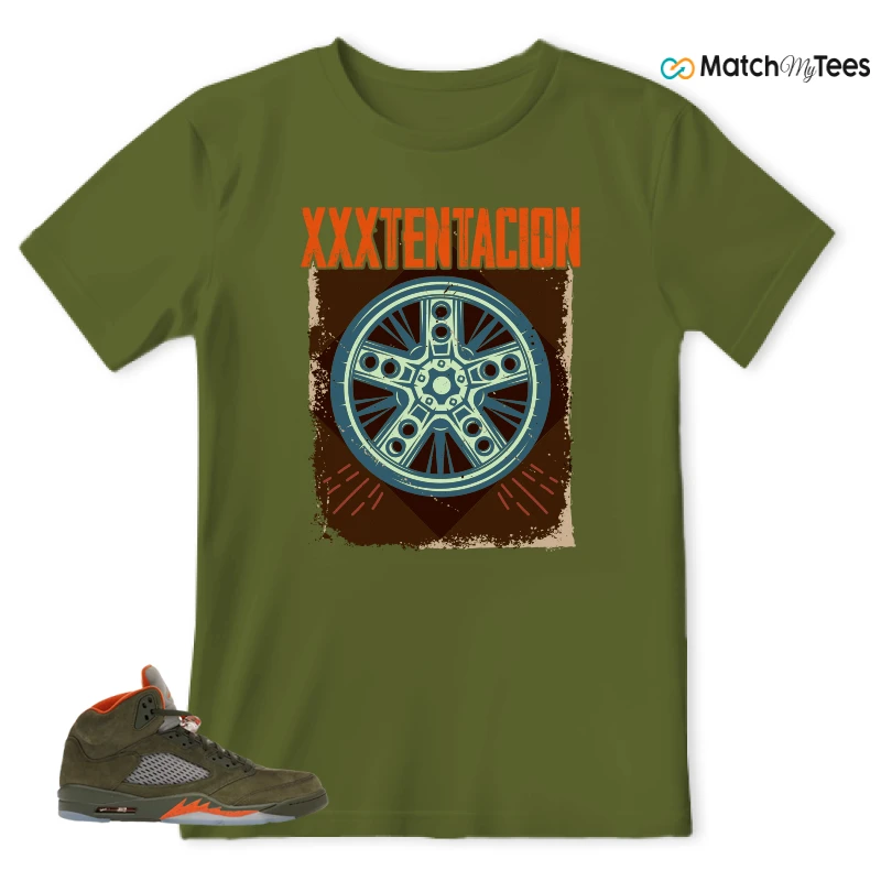 NIKE AIR JORDAN 5 OLIVE SNEAKER Matching Tees t-shirt
