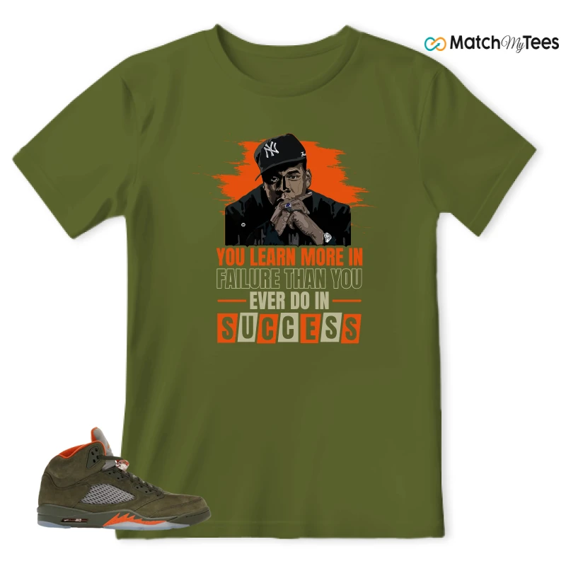 NIKE AIR JORDAN 5 OLIVE SNEAKER Matching Tees t-shirt