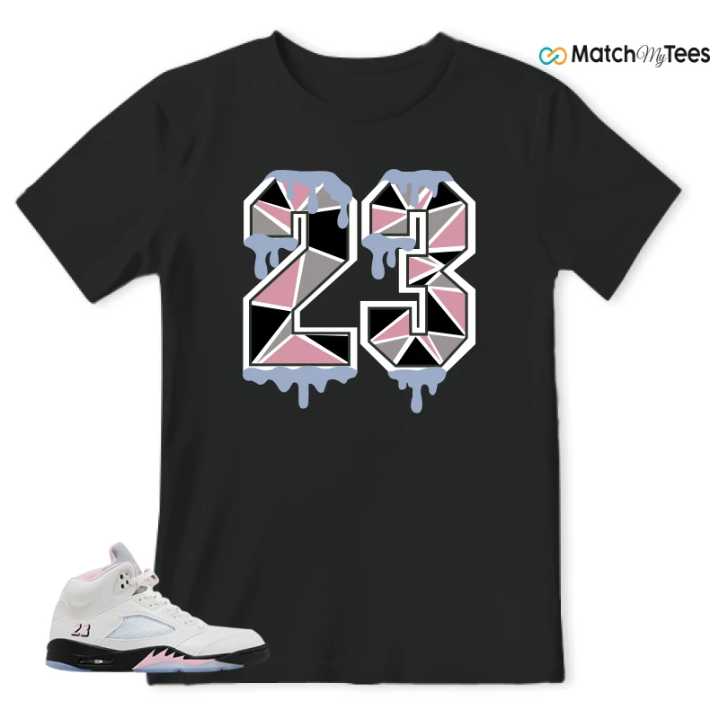 NIKE AIR JORDAN 5 RETRO MEDIUM SOFT PINK SNEAKER Matching Tees t-shirt