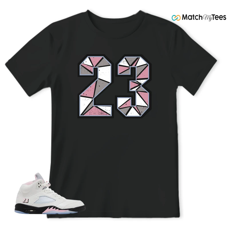 NIKE AIR JORDAN 5 RETRO MEDIUM SOFT PINK SNEAKER Matching Tees t-shirt