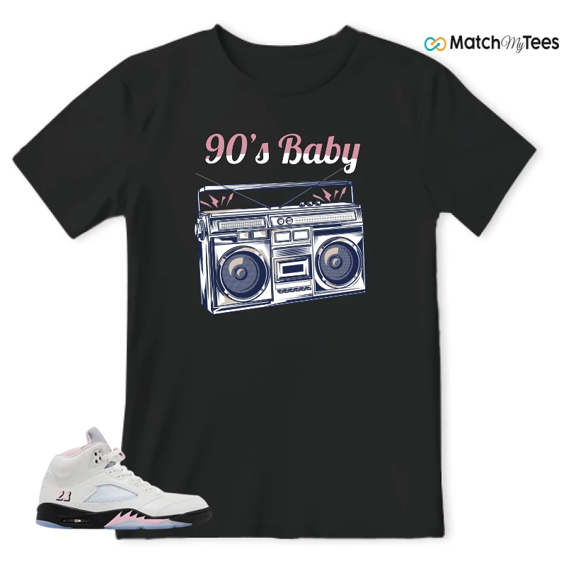 NIKE AIR JORDAN 5 RETRO MEDIUM SOFT PINK SNEAKER Matching Tees t-shirt