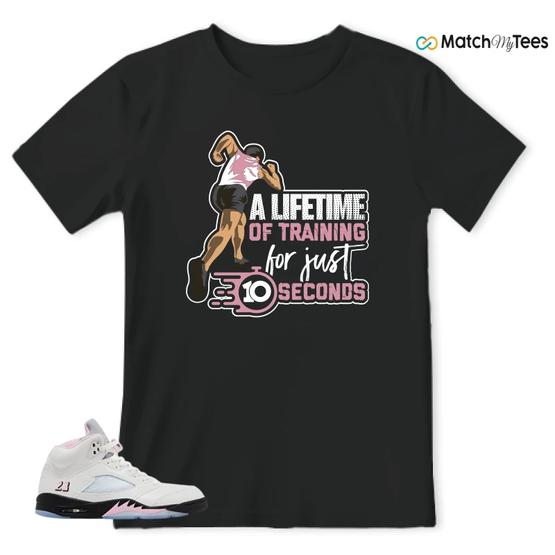 NIKE AIR JORDAN 5 RETRO MEDIUM SOFT PINK SNEAKER Matching Tees t-shirt