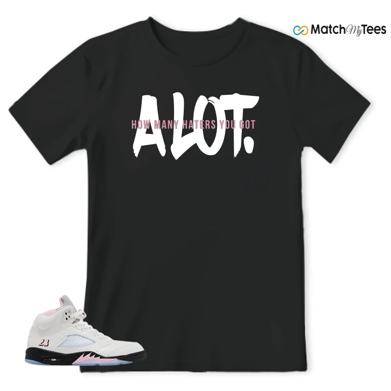 NIKE AIR JORDAN 5 RETRO MEDIUM SOFT PINK SNEAKER Matching Tees t-shirt