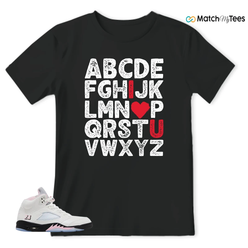 NIKE AIR JORDAN 5 RETRO MEDIUM SOFT PINK SNEAKER Matching Tees t-shirt