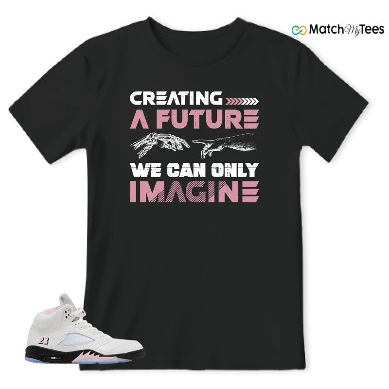 NIKE AIR JORDAN 5 RETRO MEDIUM SOFT PINK SNEAKER Matching Tees t-shirt