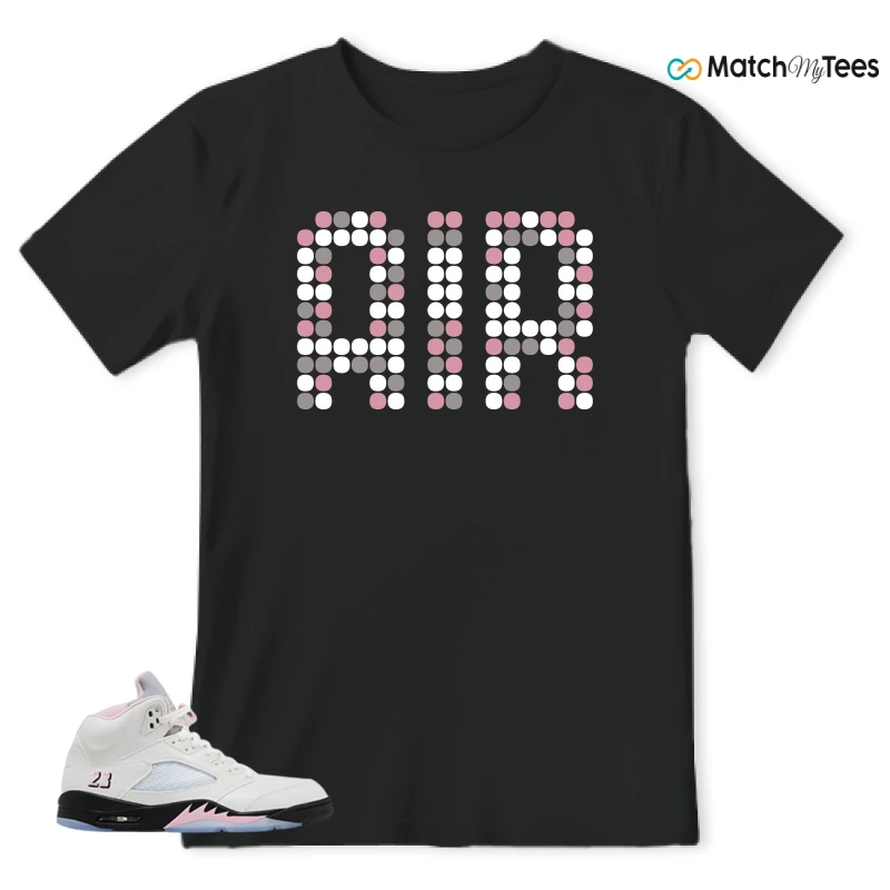 NIKE AIR JORDAN 5 RETRO MEDIUM SOFT PINK SNEAKER Matching Tees t-shirt