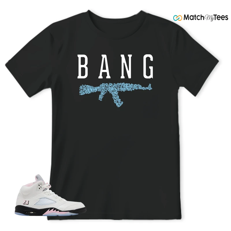 NIKE AIR JORDAN 5 RETRO MEDIUM SOFT PINK SNEAKER Matching Tees t-shirt