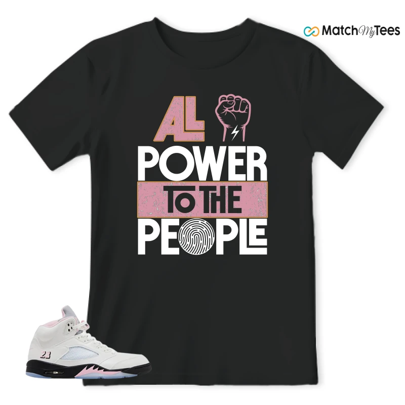 NIKE AIR JORDAN 5 RETRO MEDIUM SOFT PINK SNEAKER Matching Tees t-shirt
