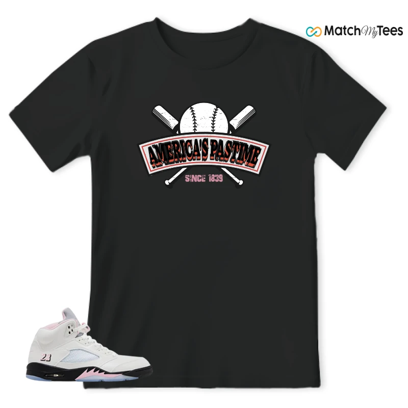 NIKE AIR JORDAN 5 RETRO MEDIUM SOFT PINK SNEAKER Matching Tees t-shirt