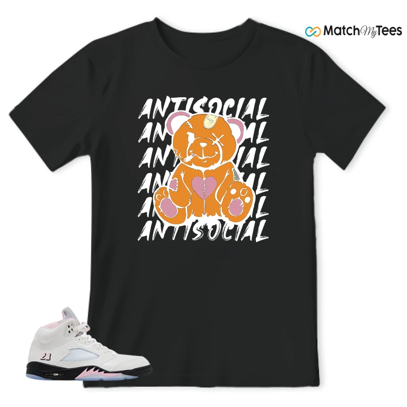 NIKE AIR JORDAN 5 RETRO MEDIUM SOFT PINK SNEAKER Matching Tees t-shirt