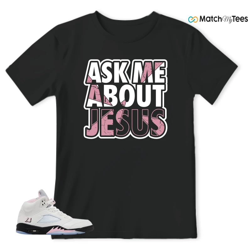 NIKE AIR JORDAN 5 RETRO MEDIUM SOFT PINK SNEAKER Matching Tees t-shirt