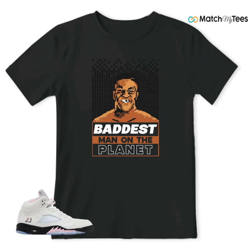 NIKE AIR JORDAN 5 RETRO MEDIUM SOFT PINK SNEAKER Matching Tees t-shirt