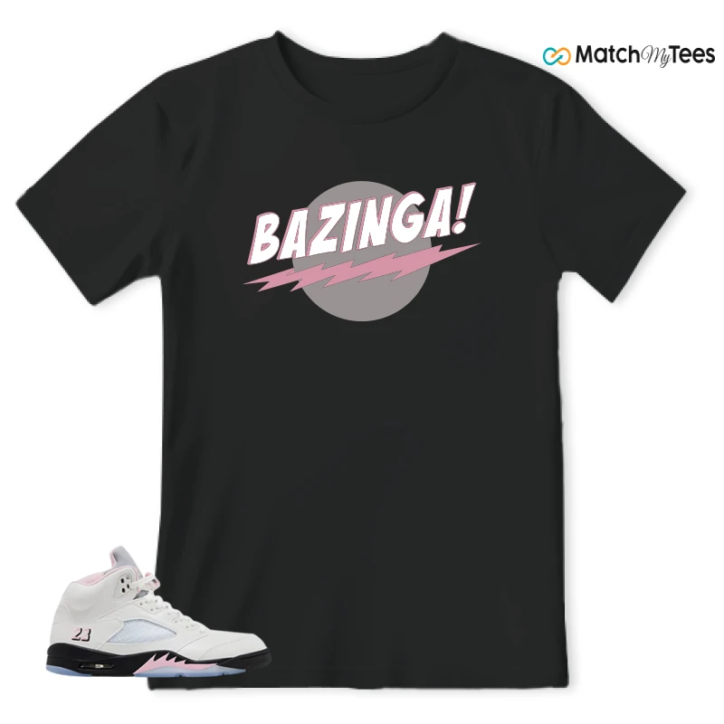 NIKE AIR JORDAN 5 RETRO MEDIUM SOFT PINK SNEAKER Matching Tees t-shirt