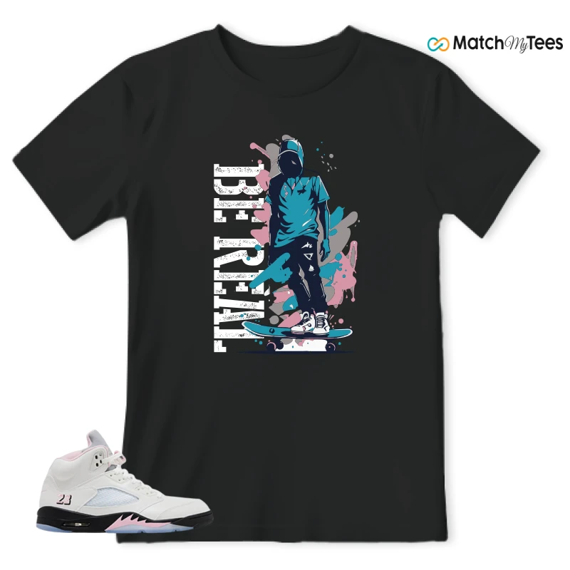 NIKE AIR JORDAN 5 RETRO MEDIUM SOFT PINK SNEAKER Matching Tees t-shirt