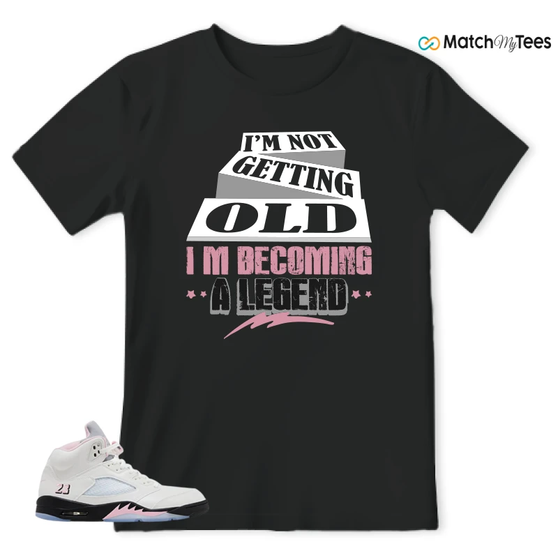NIKE AIR JORDAN 5 RETRO MEDIUM SOFT PINK SNEAKER Matching Tees t-shirt