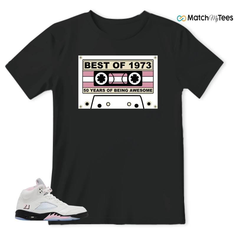 NIKE AIR JORDAN 5 RETRO MEDIUM SOFT PINK SNEAKER Matching Tees t-shirt