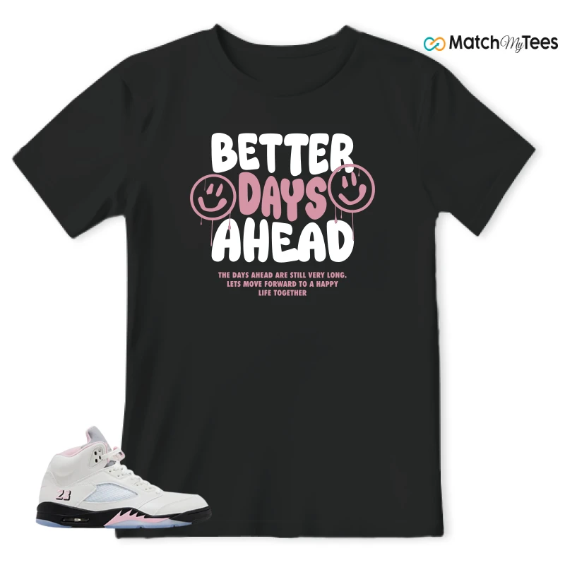 NIKE AIR JORDAN 5 RETRO MEDIUM SOFT PINK SNEAKER Matching Tees t-shirt