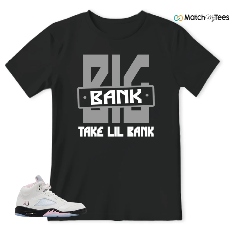 NIKE AIR JORDAN 5 RETRO MEDIUM SOFT PINK SNEAKER Matching Tees t-shirt