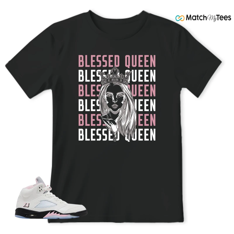 NIKE AIR JORDAN 5 RETRO MEDIUM SOFT PINK SNEAKER Matching Tees t-shirt