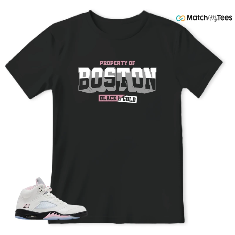 NIKE AIR JORDAN 5 RETRO MEDIUM SOFT PINK SNEAKER Matching Tees t-shirt