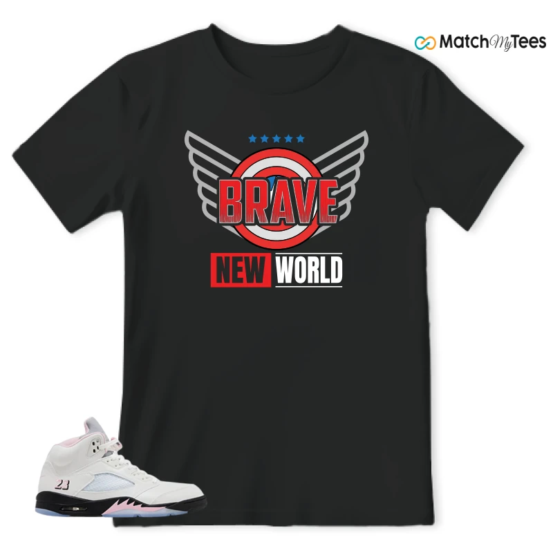 NIKE AIR JORDAN 5 RETRO MEDIUM SOFT PINK SNEAKER Matching Tees t-shirt