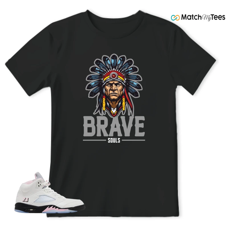NIKE AIR JORDAN 5 RETRO MEDIUM SOFT PINK SNEAKER Matching Tees t-shirt