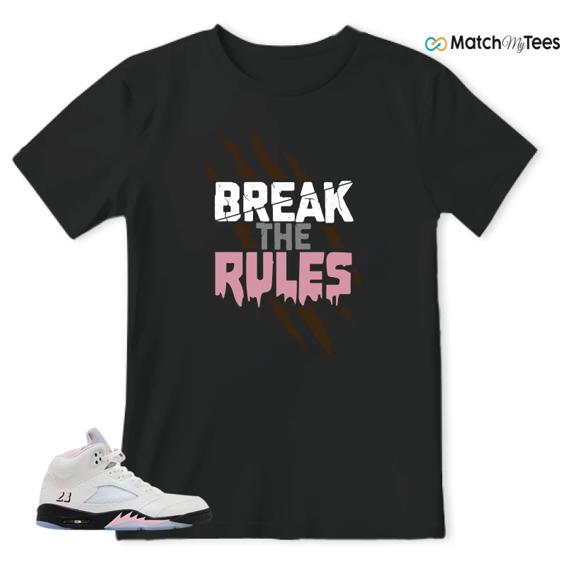 NIKE AIR JORDAN 5 RETRO MEDIUM SOFT PINK SNEAKER Matching Tees t-shirt