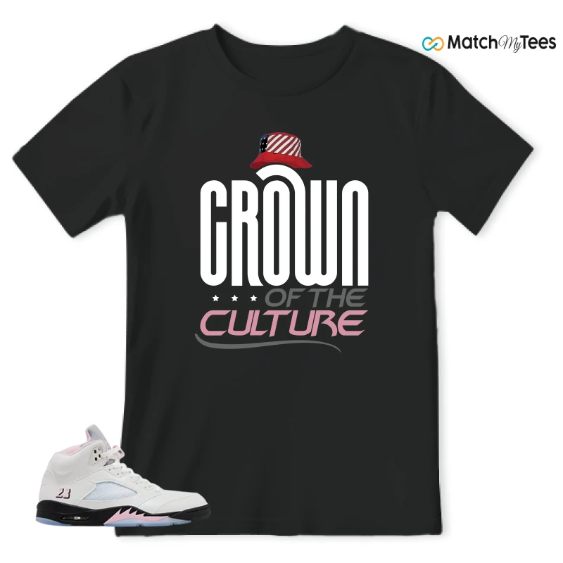 NIKE AIR JORDAN 5 RETRO MEDIUM SOFT PINK SNEAKER Matching Tees t-shirt