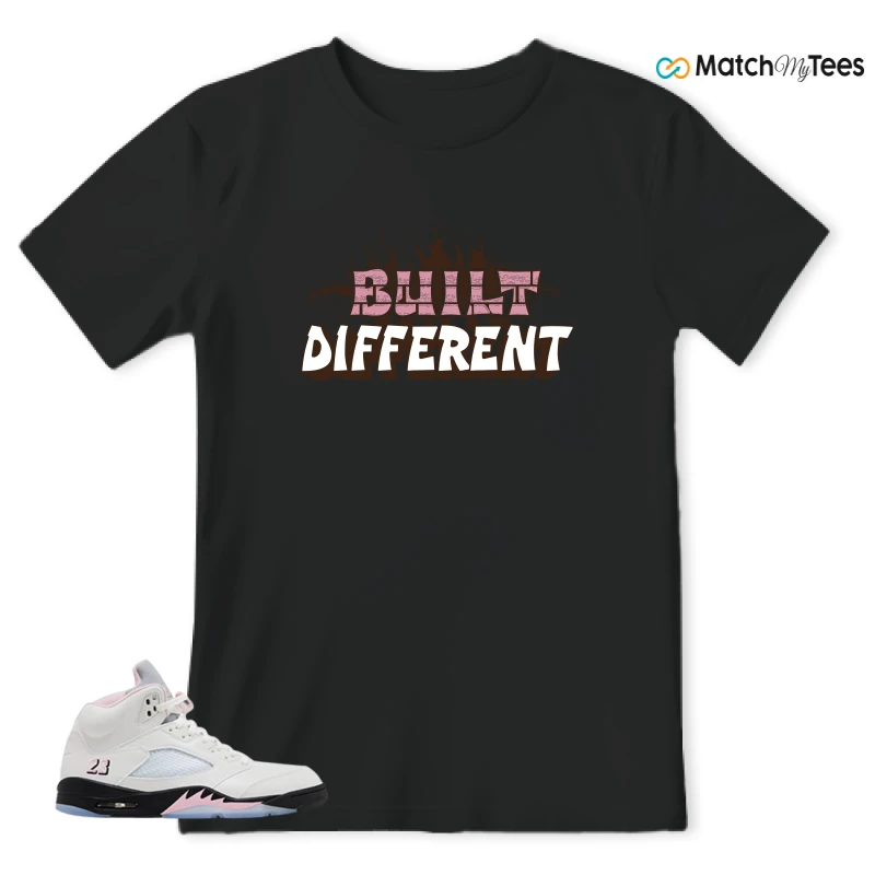 NIKE AIR JORDAN 5 RETRO MEDIUM SOFT PINK SNEAKER Matching Tees t-shirt