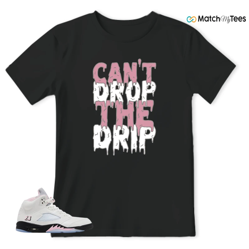 NIKE AIR JORDAN 5 RETRO MEDIUM SOFT PINK SNEAKER Matching Tees t-shirt