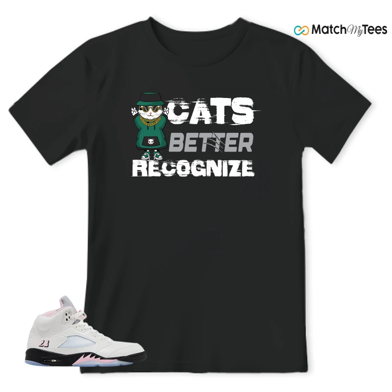 NIKE AIR JORDAN 5 RETRO MEDIUM SOFT PINK SNEAKER Matching Tees t-shirt