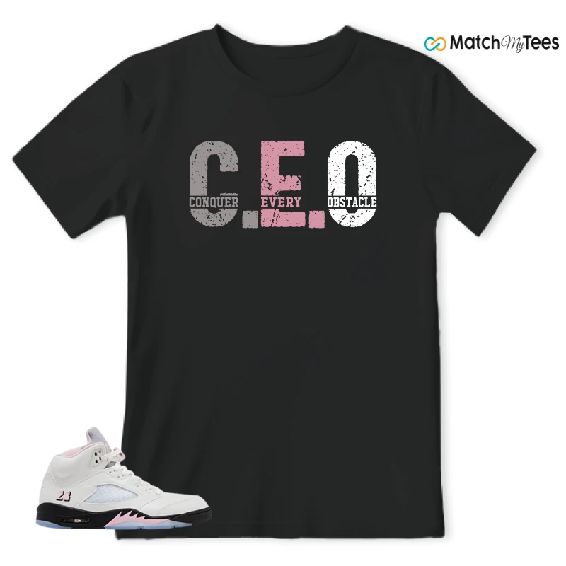 NIKE AIR JORDAN 5 RETRO MEDIUM SOFT PINK SNEAKER Matching Tees t-shirt