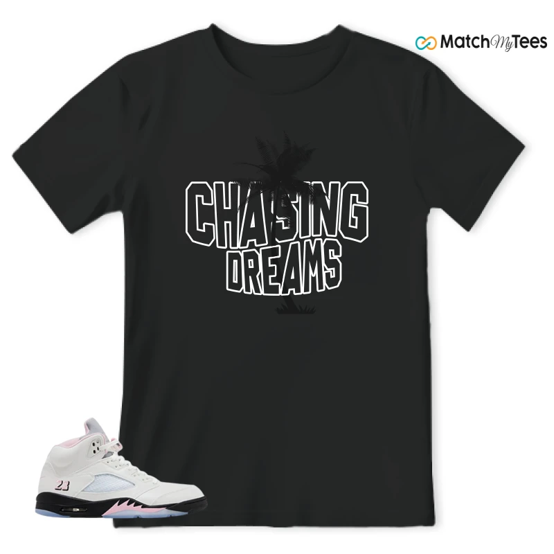 NIKE AIR JORDAN 5 RETRO MEDIUM SOFT PINK SNEAKER Matching Tees t-shirt
