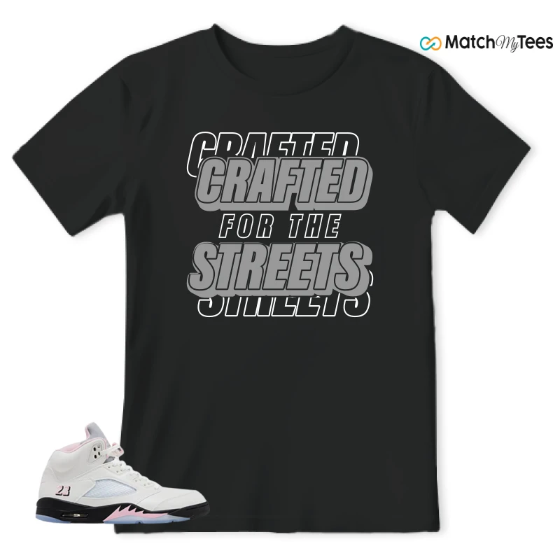 NIKE AIR JORDAN 5 RETRO MEDIUM SOFT PINK SNEAKER Matching Tees t-shirt