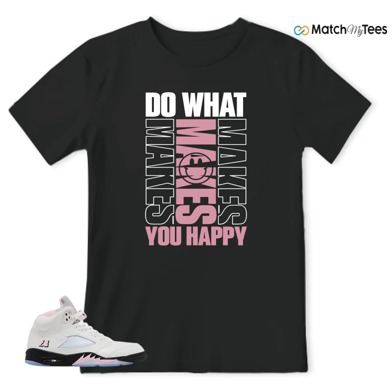 NIKE AIR JORDAN 5 RETRO MEDIUM SOFT PINK SNEAKER Matching Tees t-shirt