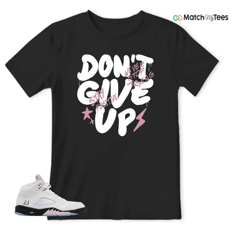 NIKE AIR JORDAN 5 RETRO MEDIUM SOFT PINK SNEAKER Matching Tees t-shirt