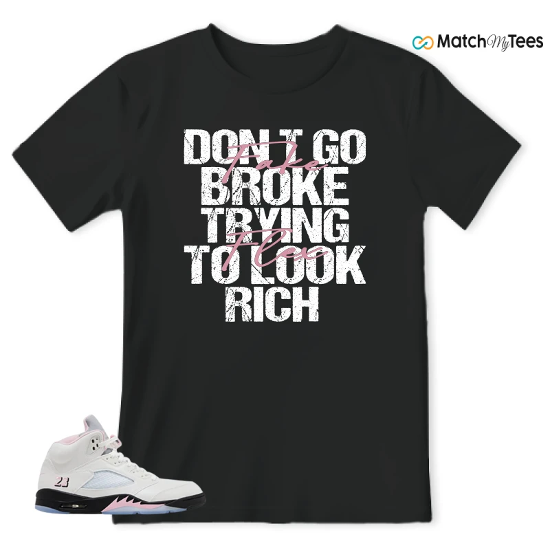 NIKE AIR JORDAN 5 RETRO MEDIUM SOFT PINK SNEAKER Matching Tees t-shirt