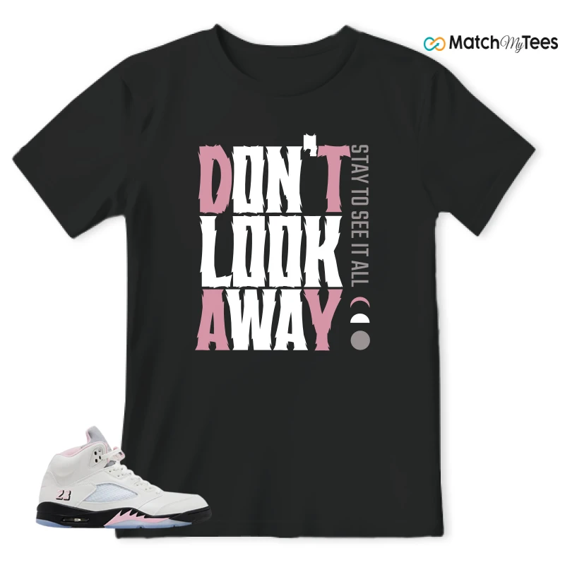 NIKE AIR JORDAN 5 RETRO MEDIUM SOFT PINK SNEAKER Matching Tees t-shirt