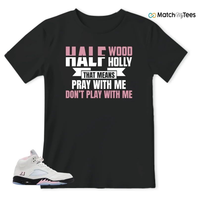NIKE AIR JORDAN 5 RETRO MEDIUM SOFT PINK SNEAKER Matching Tees t-shirt