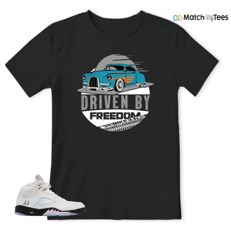 NIKE AIR JORDAN 5 RETRO MEDIUM SOFT PINK SNEAKER Matching Tees t-shirt