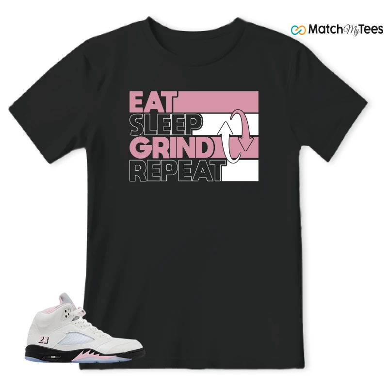 NIKE AIR JORDAN 5 RETRO MEDIUM SOFT PINK SNEAKER Matching Tees t-shirt