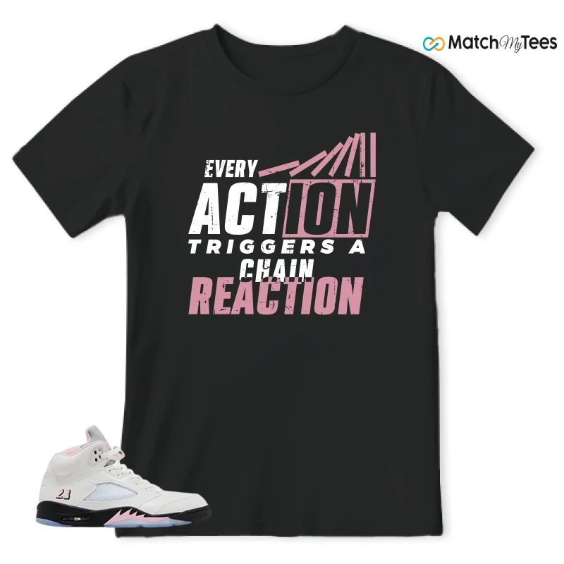 NIKE AIR JORDAN 5 RETRO MEDIUM SOFT PINK SNEAKER Matching Tees t-shirt
