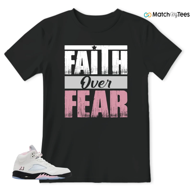 NIKE AIR JORDAN 5 RETRO MEDIUM SOFT PINK SNEAKER Matching Tees t-shirt