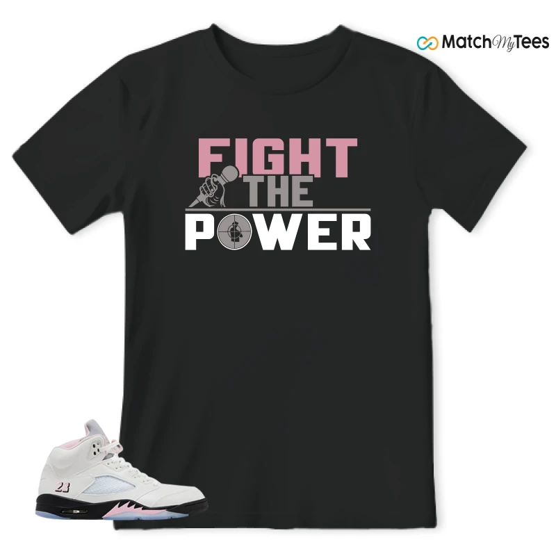 NIKE AIR JORDAN 5 RETRO MEDIUM SOFT PINK SNEAKER Matching Tees t-shirt