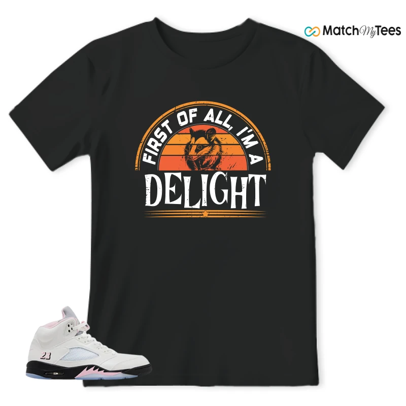 NIKE AIR JORDAN 5 RETRO MEDIUM SOFT PINK SNEAKER Matching Tees t-shirt