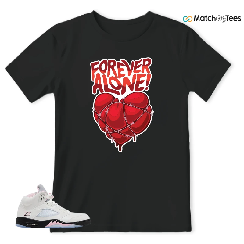 NIKE AIR JORDAN 5 RETRO MEDIUM SOFT PINK SNEAKER Matching Tees t-shirt