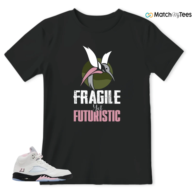 NIKE AIR JORDAN 5 RETRO MEDIUM SOFT PINK SNEAKER Matching Tees t-shirt